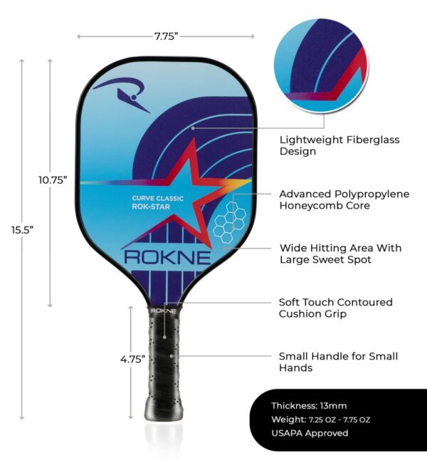 Rokne ROK-STAR Junior Pickleball Paddle - Image 2